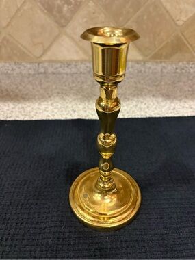 Classic Candlestick Holder Brass With Patina